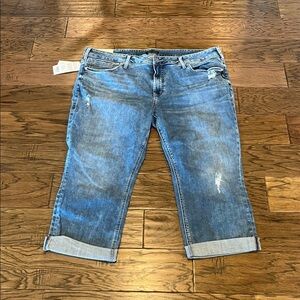 Silver Jeans Elyse Capri Mid Rise Curvy NWT Size 22